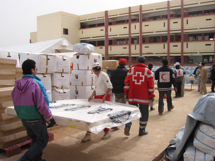 Suite au séïsme au Maroc en 2003, Partage plus en action
